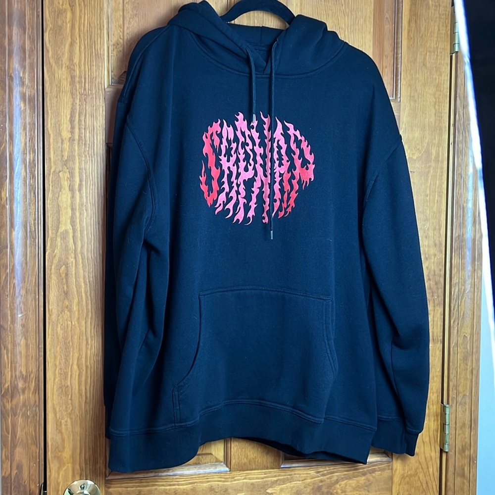 Men's Size 2XL Sapnap Youtuber Graphic Hoodie Black w/ Red